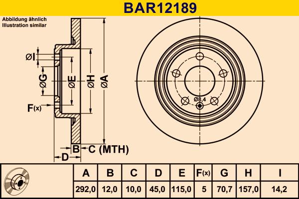 Barum BAR12189 - Тормозной диск autospares.lv