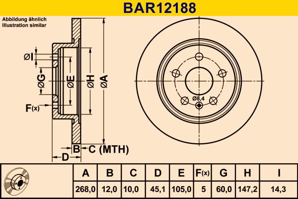 Barum BAR12188 - Тормозной диск autospares.lv