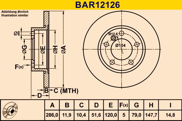 Barum BAR12126 - Тормозной диск autospares.lv