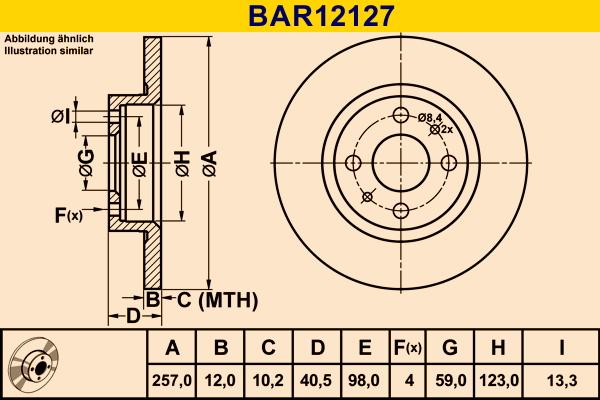 Barum BAR12127 - Тормозной диск autospares.lv