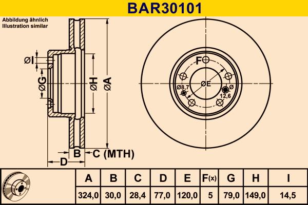 Barum BAR30101 - Тормозной диск autospares.lv