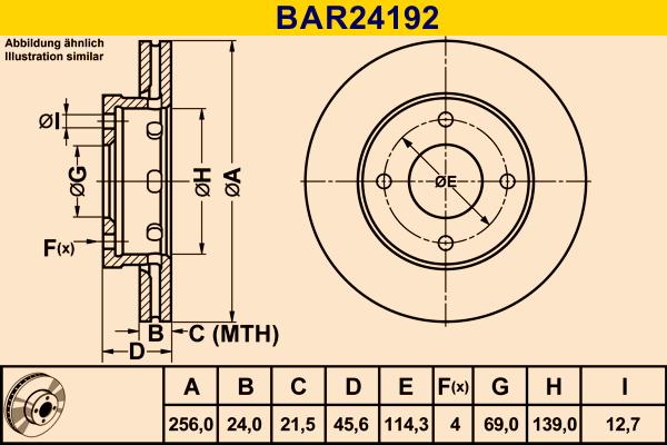 Barum BAR24192 - Тормозной диск autospares.lv
