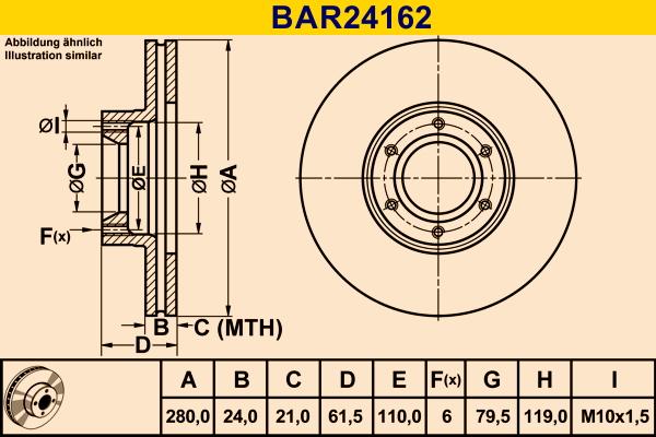 Barum BAR24162 - Тормозной диск autospares.lv