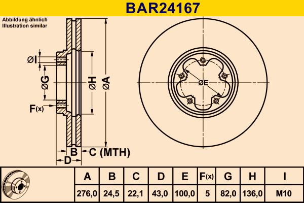 Barum BAR24167 - Тормозной диск autospares.lv