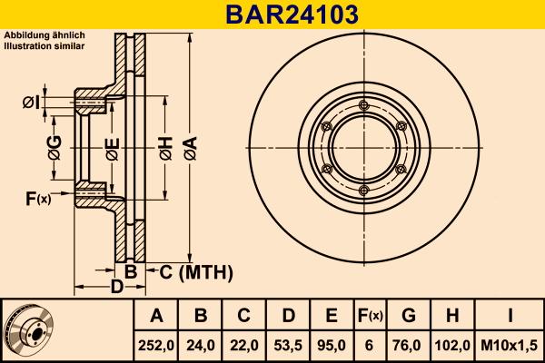 Barum BAR24103 - Тормозной диск autospares.lv