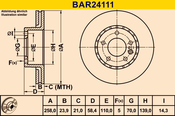 Barum BAR24111 - Тормозной диск autospares.lv