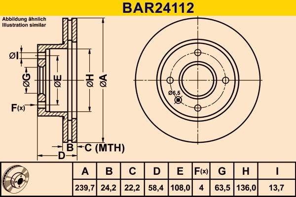 Barum BAR24112 - Тормозной диск autospares.lv