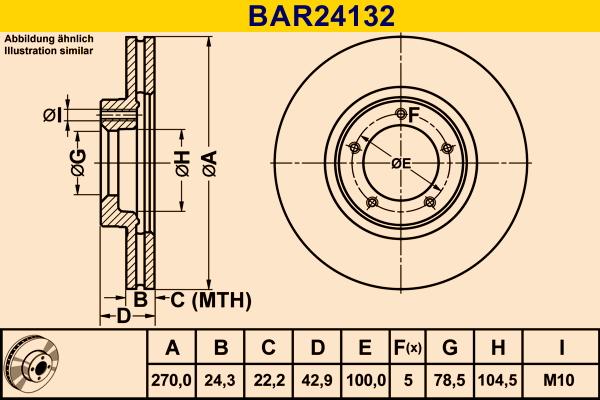 Barum BAR24132 - Тормозной диск autospares.lv