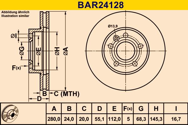 Barum BAR24128 - Тормозной диск autospares.lv