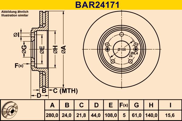 Barum BAR24171 - Тормозной диск autospares.lv
