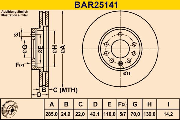 Barum BAR25141 - Тормозной диск autospares.lv