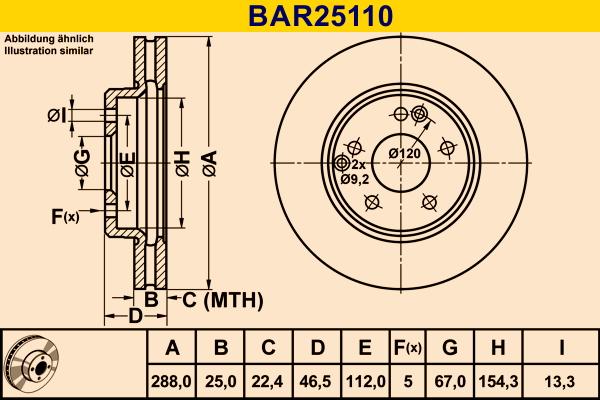 Barum BAR25110 - Тормозной диск autospares.lv