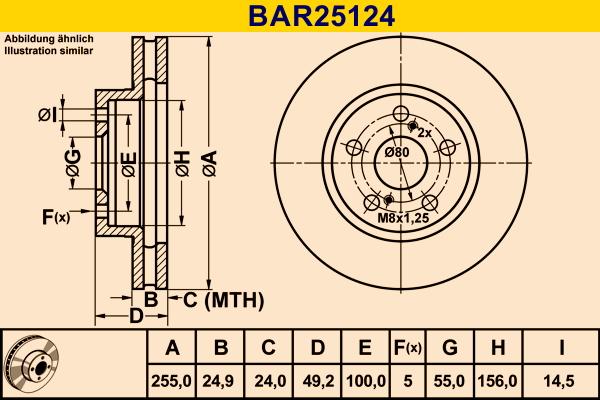 Barum BAR25124 - Тормозной диск autospares.lv