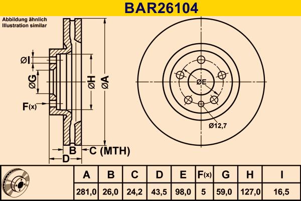 Barum BAR26104 - Тормозной диск autospares.lv