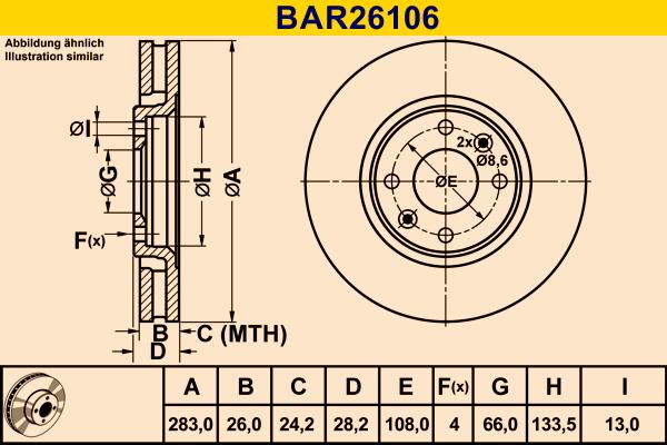 Barum BAR26106 - Тормозной диск autospares.lv