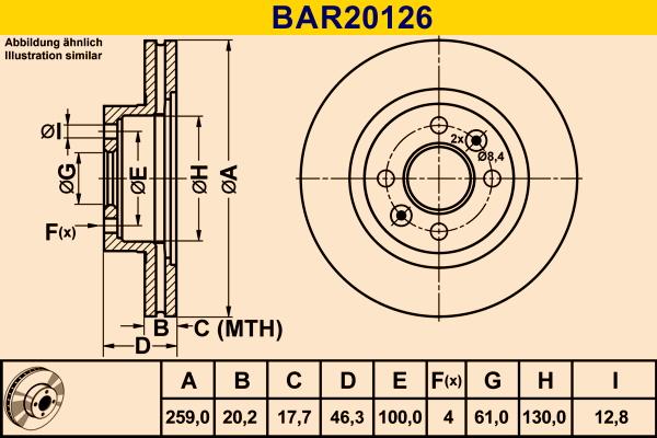 Barum BAR20126 - Тормозной диск autospares.lv