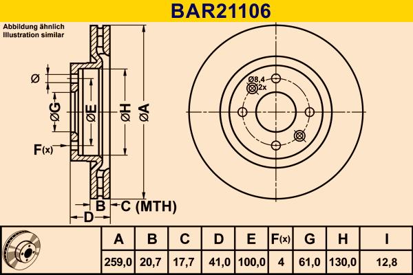 Barum BAR21106 - Тормозной диск autospares.lv
