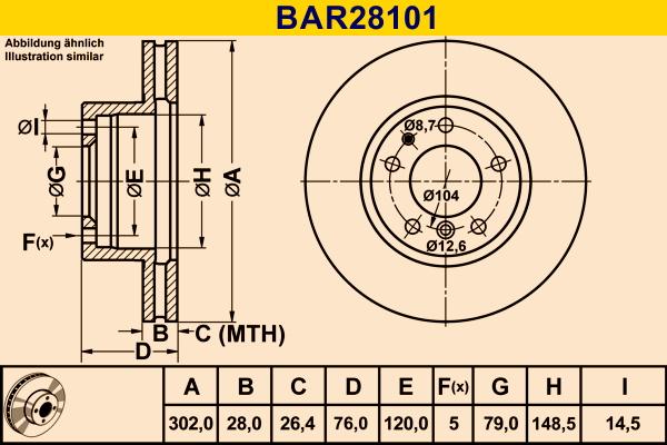 Barum BAR28101 - Тормозной диск autospares.lv