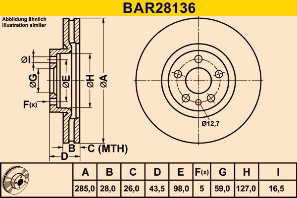 Barum BAR28136 - Тормозной диск autospares.lv