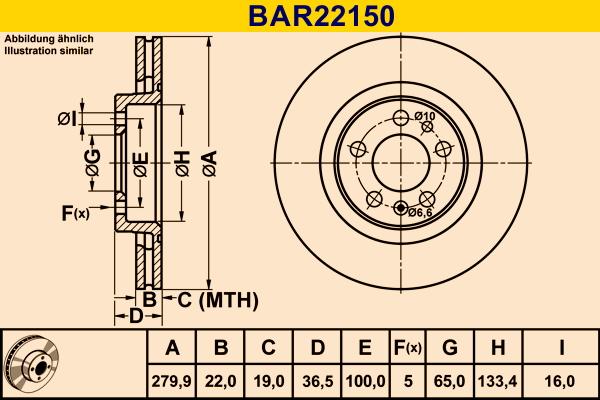 Barum BAR22150 - Тормозной диск autospares.lv