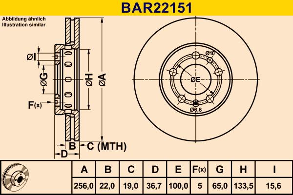 Barum BAR22151 - Тормозной диск autospares.lv