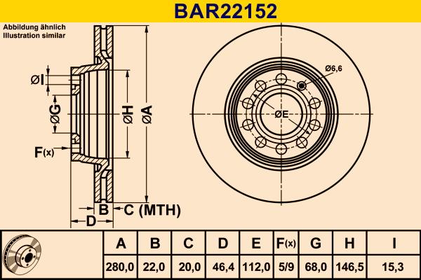 Barum BAR22152 - Тормозной диск autospares.lv