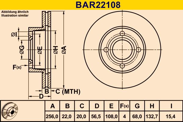 Barum BAR22108 - Тормозной диск autospares.lv