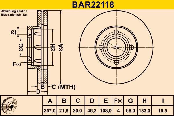 Barum BAR22118 - Тормозной диск autospares.lv
