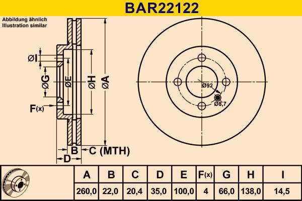 Barum BAR22122 - Тормозной диск autospares.lv