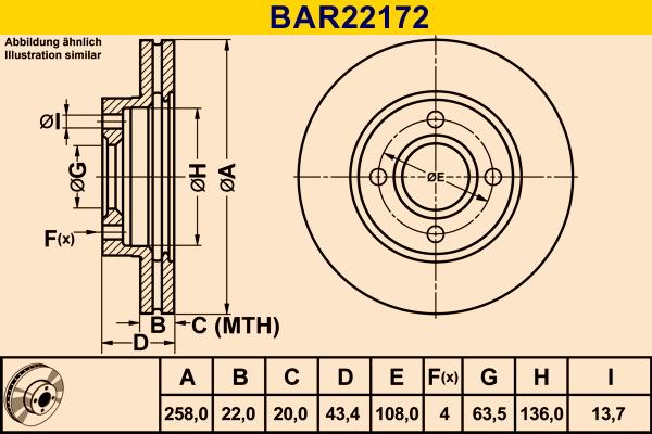 Barum BAR22172 - Тормозной диск autospares.lv