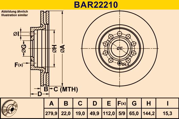 Barum BAR22210 - Тормозной диск autospares.lv