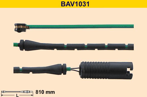 Barum BAV1031 - Сигнализатор, износ тормозных колодок autospares.lv