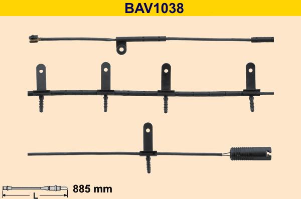 Barum BAV1038 - Сигнализатор, износ тормозных колодок autospares.lv