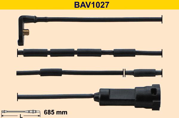 Barum BAV1027 - Сигнализатор, износ тормозных колодок autospares.lv