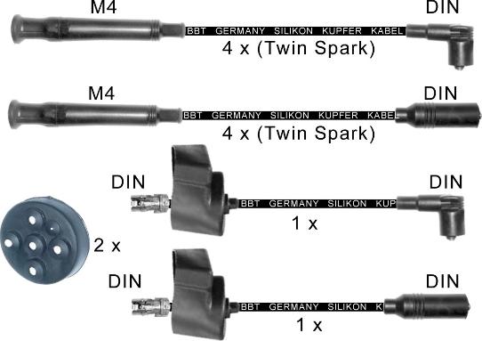BBT ZK1018 - Комплект проводов зажигания autospares.lv
