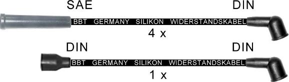 BBT ZK1703 - Комплект проводов зажигания autospares.lv