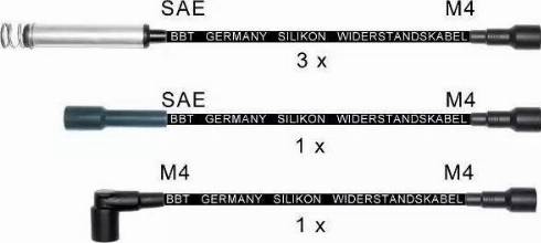 BBT ZK722 - Комплект проводов зажигания autospares.lv