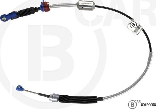 B CAR 001PG008 - Трос, наконечник, ступенчатая коробка передач autospares.lv