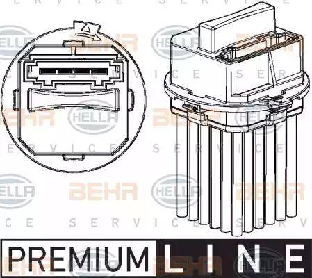 BEHR HELLA Service 5HL 351 321-321 - Регулятор, вентилятор салона autospares.lv