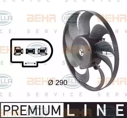 BEHR HELLA Service 8EW 009 144-601 - Вентилятор, конденсатор кондиционера autospares.lv