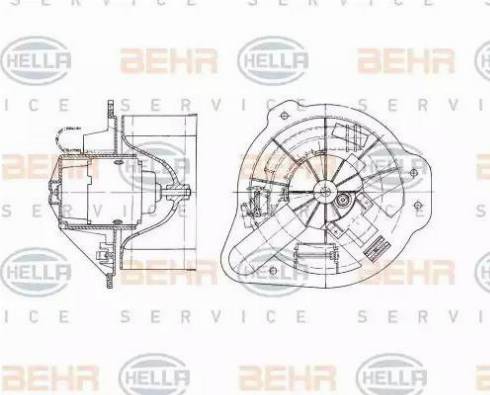 BEHR HELLA Service 8EW 009 157-591 - Вентилятор салона autospares.lv