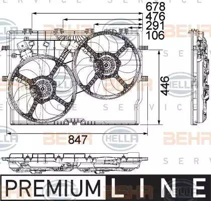 BEHR HELLA Service 8EW 351 040-611 - Вентилятор, охлаждение двигателя autospares.lv