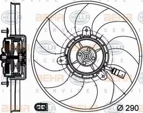 BEHR HELLA Service 8EW 351 040-081 - Вентилятор, охлаждение двигателя autospares.lv