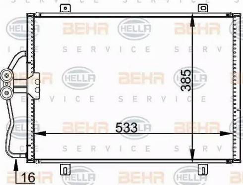 BEHR HELLA Service 8FC 351 036-191 - Конденсатор кондиционера autospares.lv