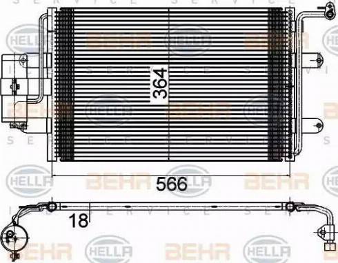 BEHR HELLA Service 8FC 351 036-384 - Конденсатор кондиционера autospares.lv