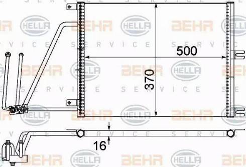 BEHR HELLA Service 8FC 351 037-634 - Конденсатор кондиционера autospares.lv