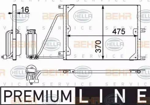 BEHR HELLA Service 8FC 351 037-631 - Конденсатор кондиционера autospares.lv