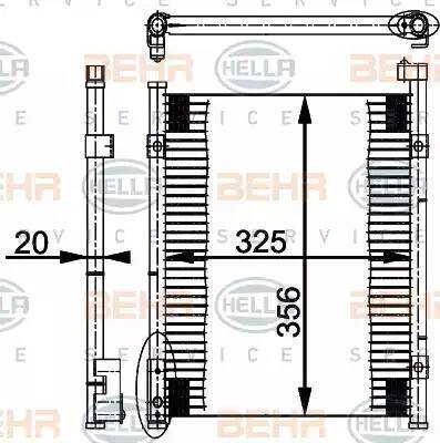 BEHR HELLA Service 8FC 351 037-021 - Конденсатор кондиционера autospares.lv