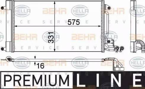 BEHR HELLA Service 8FC 351 309-131 - Конденсатор кондиционера autospares.lv