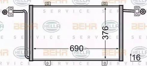 BEHR HELLA Service 8FC 351 306-541 - Конденсатор кондиционера autospares.lv